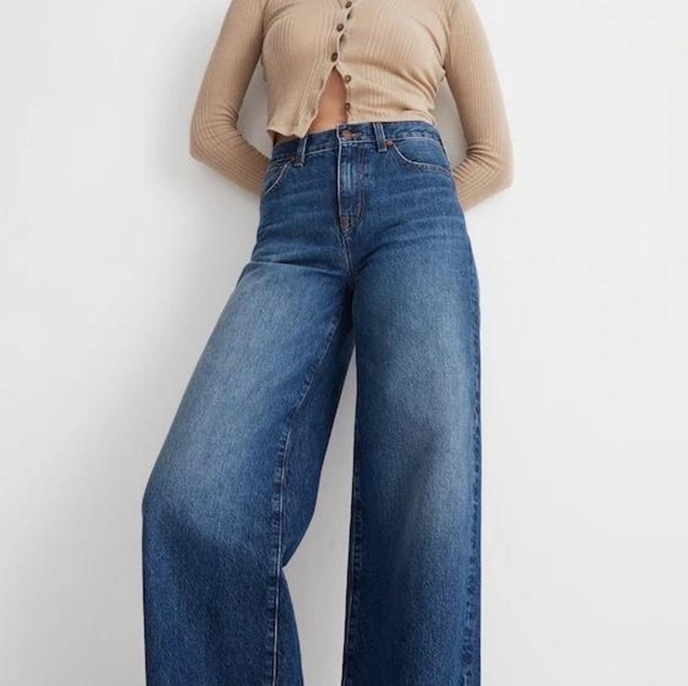 Wide Leg Madewell Jeans - Dark Blue